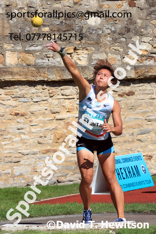 Heptathlon shot putt, 2025 EAP International Combined Events, Hexham, Northumberland.  Photo: David T. Hewitson/Sports for All Pics
